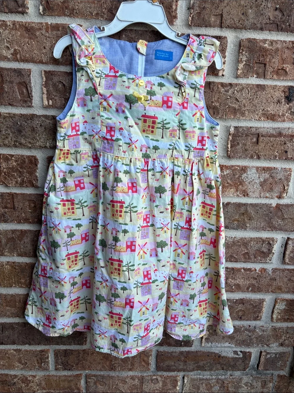Familiar by Les enphants Girls Cream Playtime Print Sundress